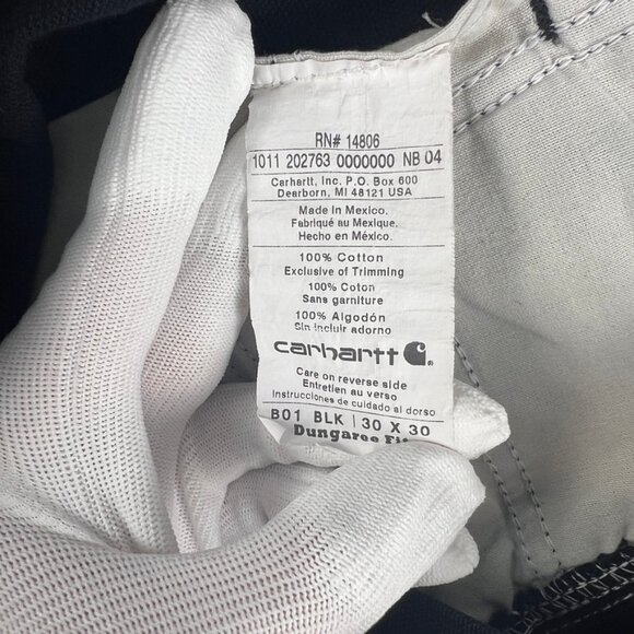 2011 Carhartt Double Knee Dungeree Fit Pants BL01 BLK 30x30 fits 28x29 measure - Picture 13 of 16